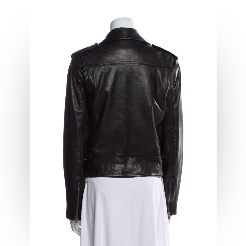 Polo Ralph Lauren Black Leather Biker Jacket - 100% Sheep Leather - size L - Picture 7 of 9